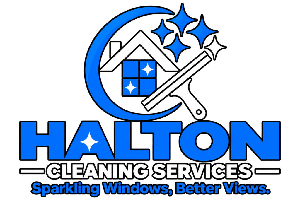 halton cleaning services logo clear white