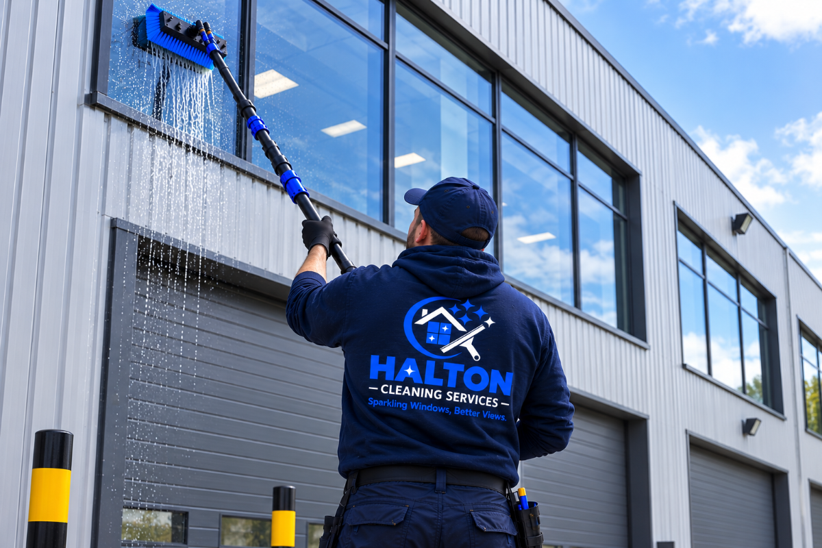Halton Cleaning Services professional commercial window cleaning service in Leeds